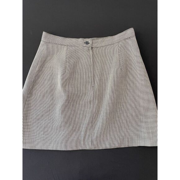 ~ Giorgio Sant'Angelo 12 Houndstooth Wool Mini Skirt Lined Pleated ALine Vintage - Picture 6 of 13